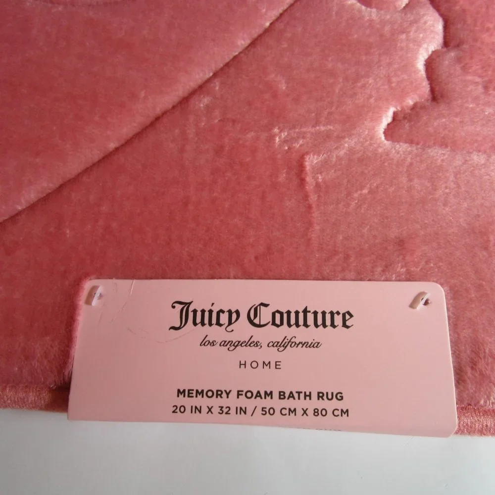 Juicy Couture Scotties Heart Bathroom XL Memory Foam Bath Rug Mat Shower Ho…